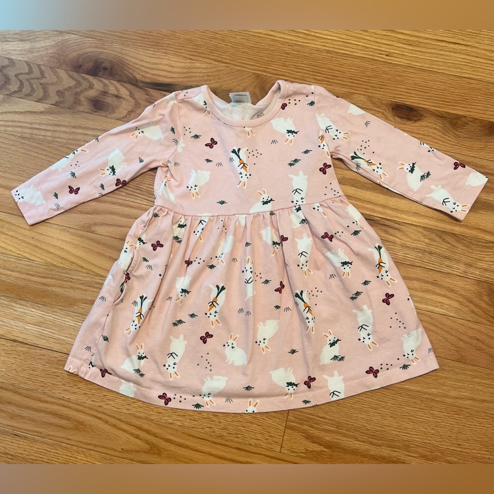 Hanna Andersson pink dress with bunnies size 2T